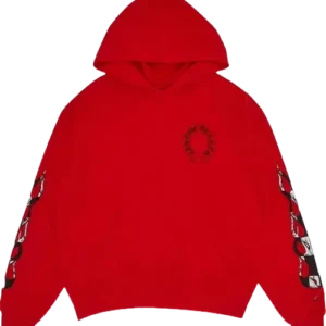Chrome Hearts Horseshoe Logo Red Hoodie view 2