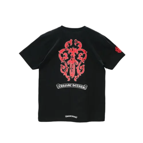 Chrome Hearts Red Dagger Logo T Shirt