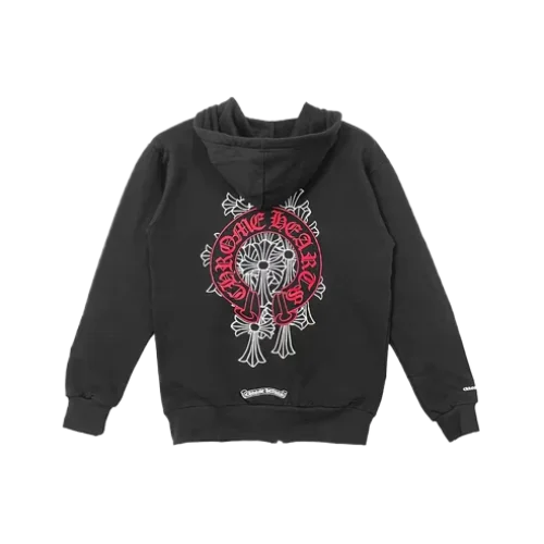Chrome Hearts Red Horseshoe Logo Hoodie