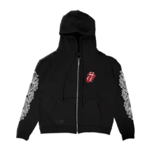 Rolling Stone Chrome Heart Black Zip-Up Hoodie