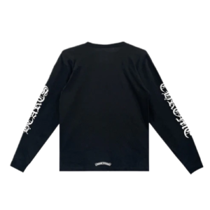 Script Collar Logo in White Long sleeve Tee view 2