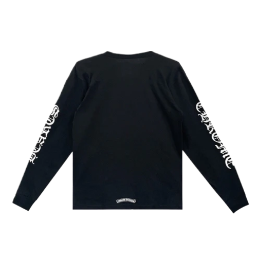 Script Collar Logo in White Long sleeve Tee view 2