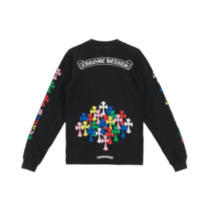 Scroll Logo Multi Color Crosses Long Sleeve Tshirt