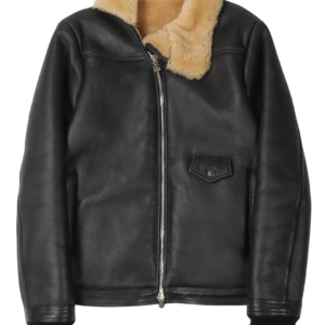 Shearling Leather Bomber Jacket With Fur Collar | Chrome Hearts