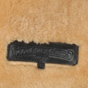 Shearling Leather Bomber Jacket With Fur Collar | Chrome Hearts view 3
