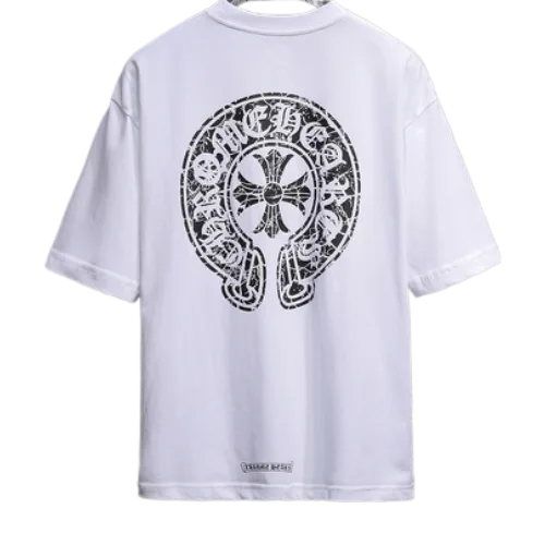Straight Fit White Short Sleeve T-Shirt Chrome Hearts