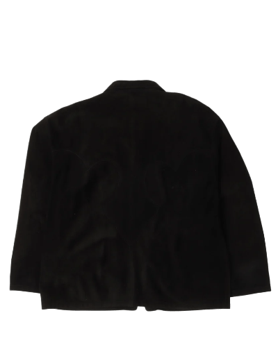 Black Suede Leather Zip Up Jacket | Chrome Hearts view 2