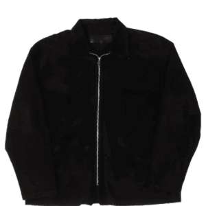 Black Suede Leather Zip Up Jacket | Chrome Hearts