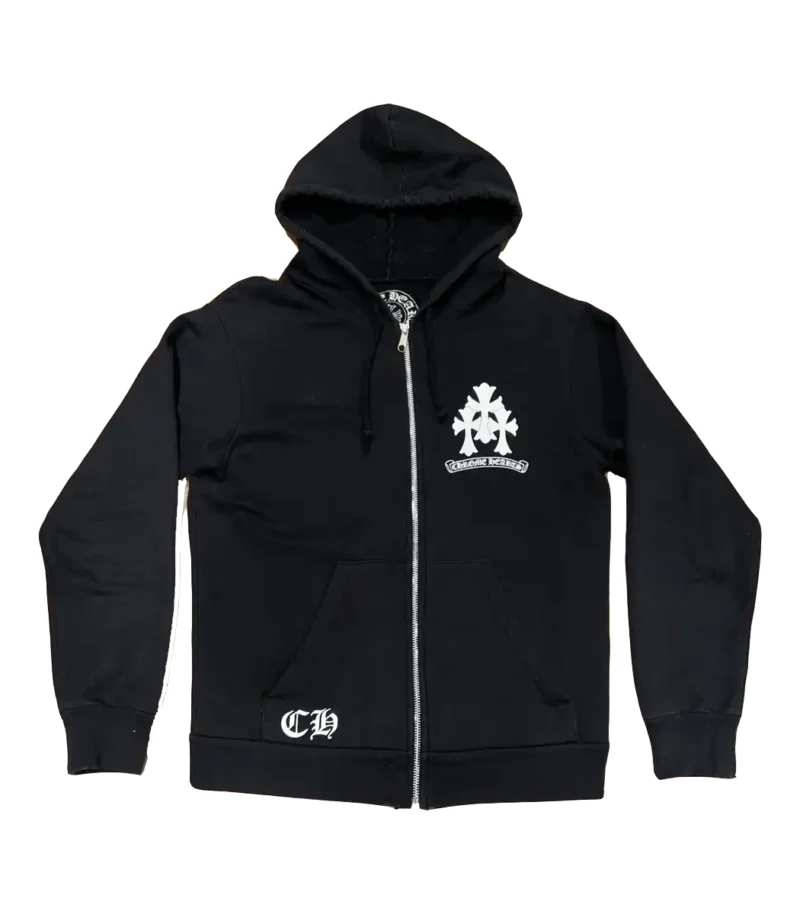 Triple Cross Logo Zip Up Hoodie