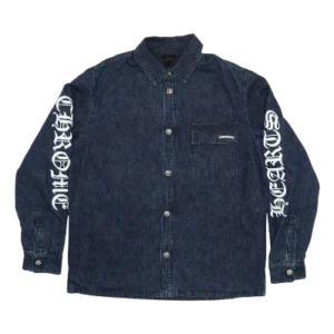 Turbo Diesel Script Padded Chrome Hearts Denim Shirt Jacket