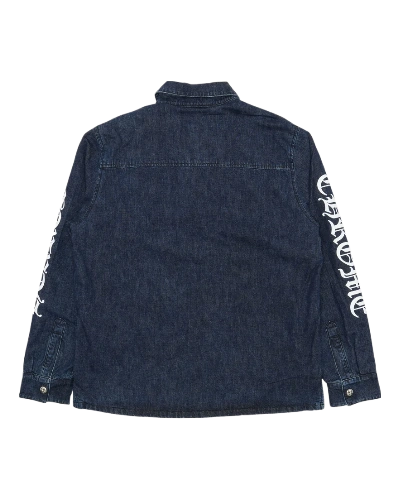 Turbo Diesel Script Padded Chrome Hearts Denim Shirt Jacket view 2