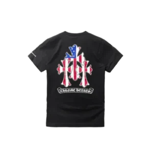 USA Flag Triple Cross Logo Short Sleeve Tee