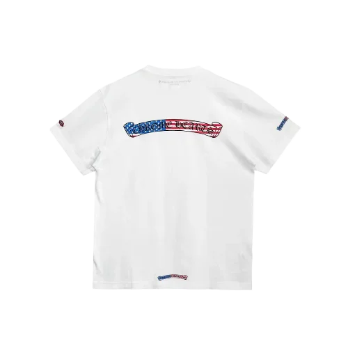 USA Flage Scroll Logo White Short Sleeve Tee