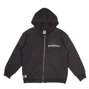 Chrome Hearts Vintage Plus Logo Zip Up Hoodie