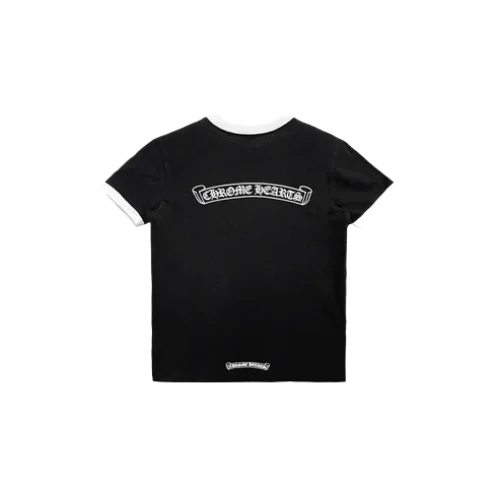 Vintage Black Chrome Hearts Scroll Logo Short Sleeve view 2