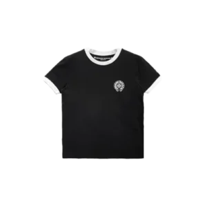 Vintage Black Chrome Hearts Scroll Logo Short Sleeve
