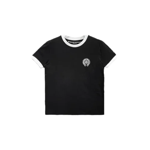 Vintage Black Chrome Hearts Scroll Logo Short Sleeve