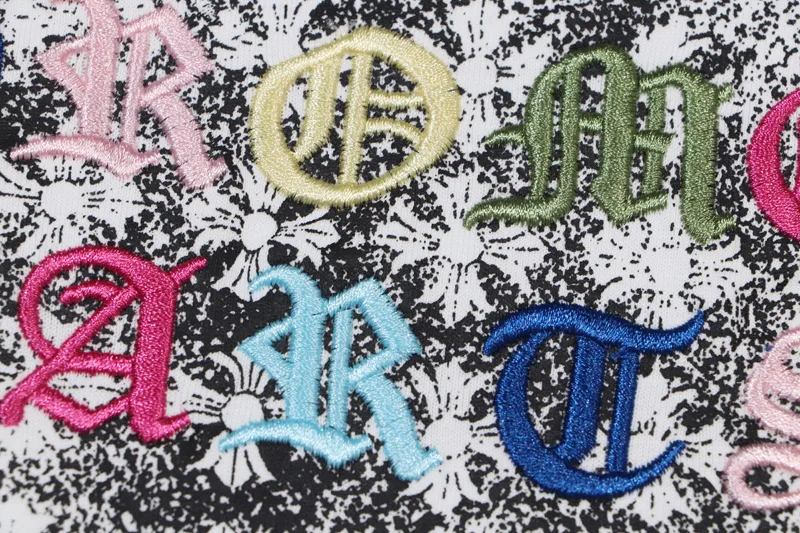 White Chrome Hearts Embroidery Letter Logo Unisex Tee view 4