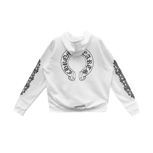 Chrome Hearts White Hoodie Horseshoe Logo