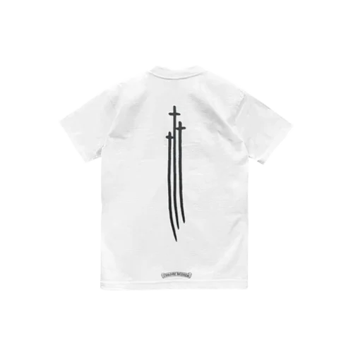 White Three Cross Logo Short Sleeve Tee view 2
