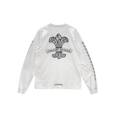White Fleur Logo Long Sleeve Tshirt