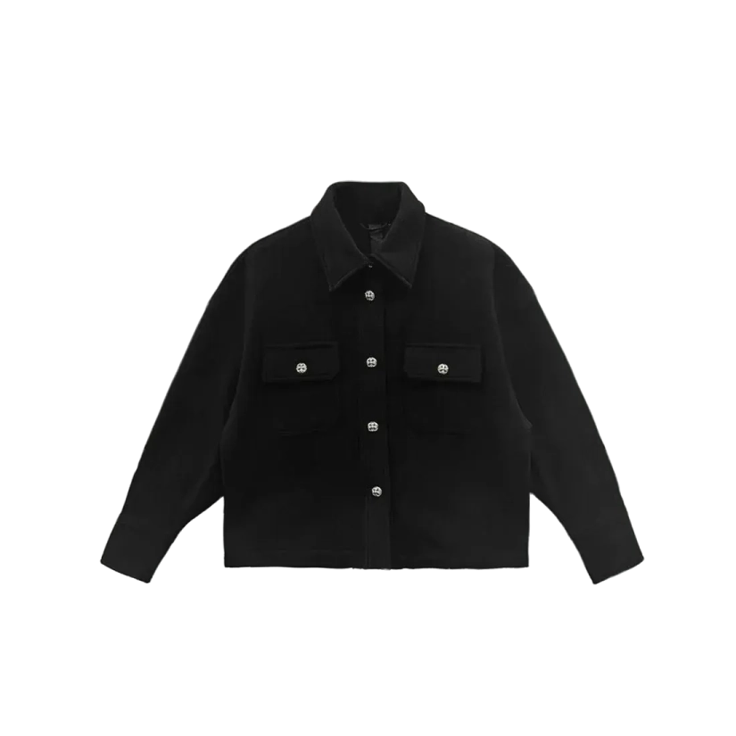 Work Dog Short Black Wool Jacket