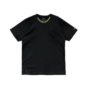 Yellow Neck Script Logo Short Sleeve Tee