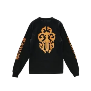Yellow Dagger Script Logo Long Sleeve T Shirt