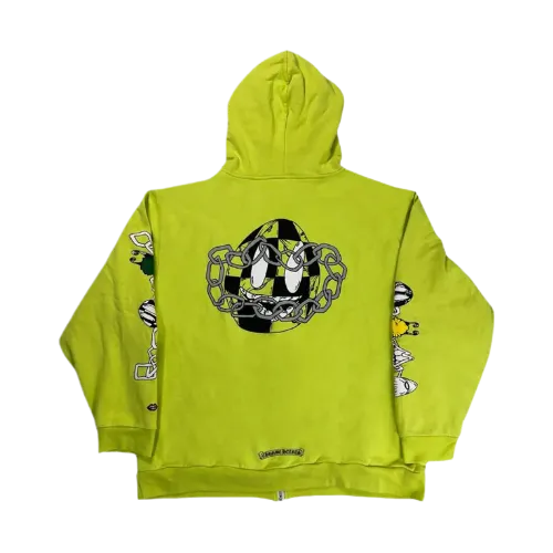 Chrome Hearts Link Green Zip Hoodie view 2