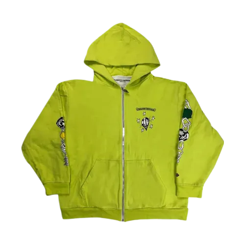 Chrome Hearts Link Green Zip Hoodie