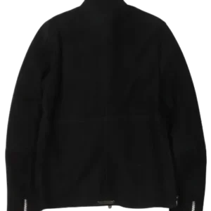 Jet Black Zip Up Leather Jacket | Chrome Hearts view 2